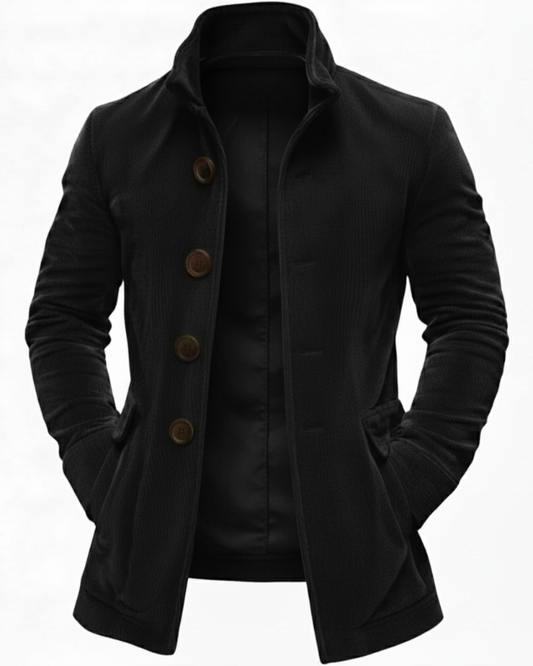 Textured ribbed everyday winter coat for men | Rainer -1