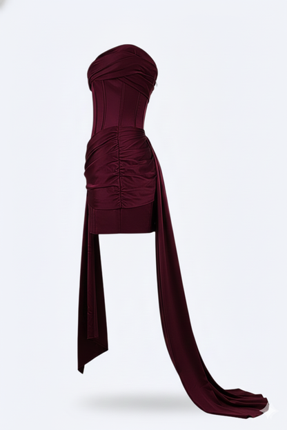 Classic elegant pleated maxi dress for women -2