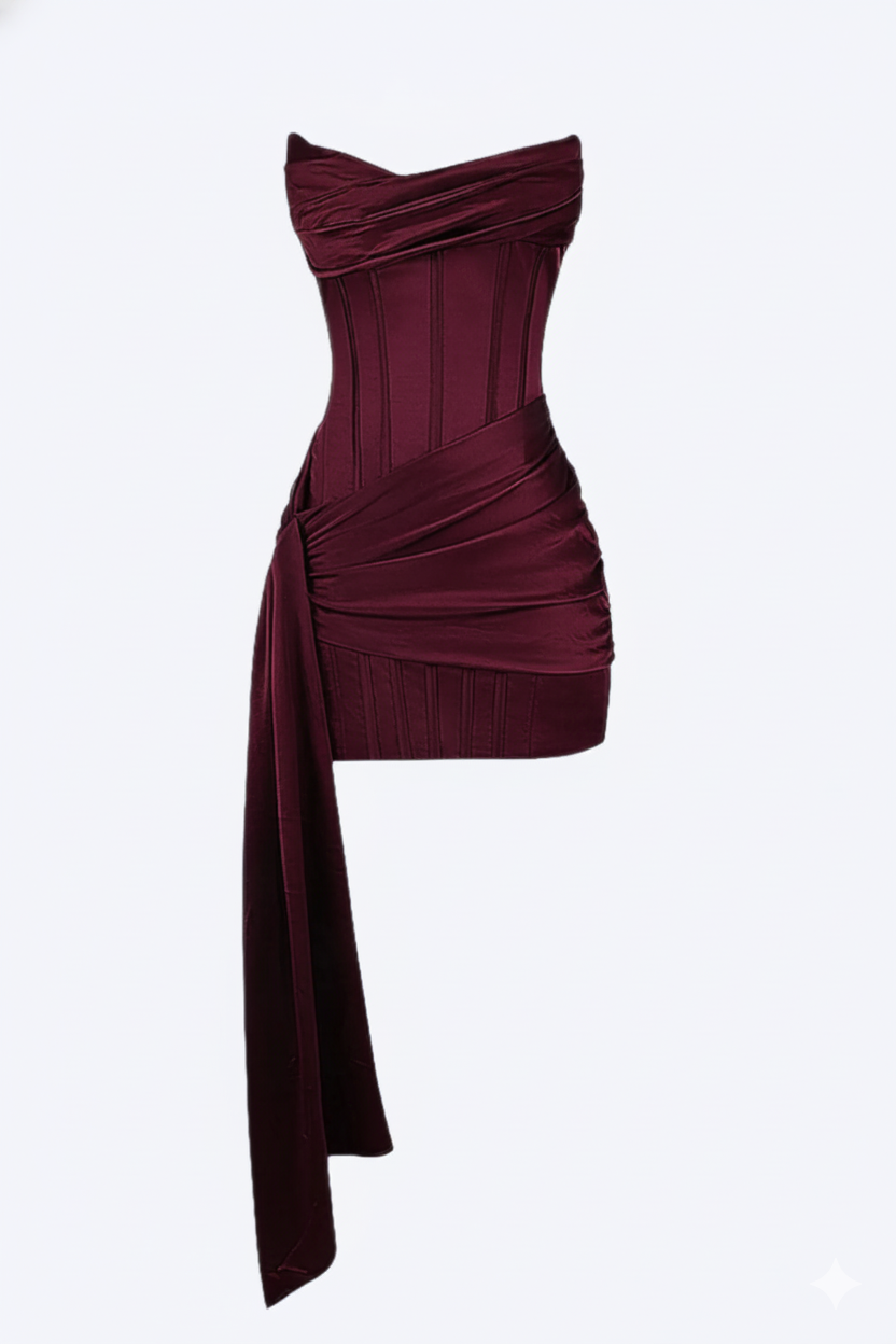 Classic elegant pleated maxi dress for women -1
