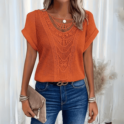 Elegant relaxed Ibiza-style casual top for women | Simone -4