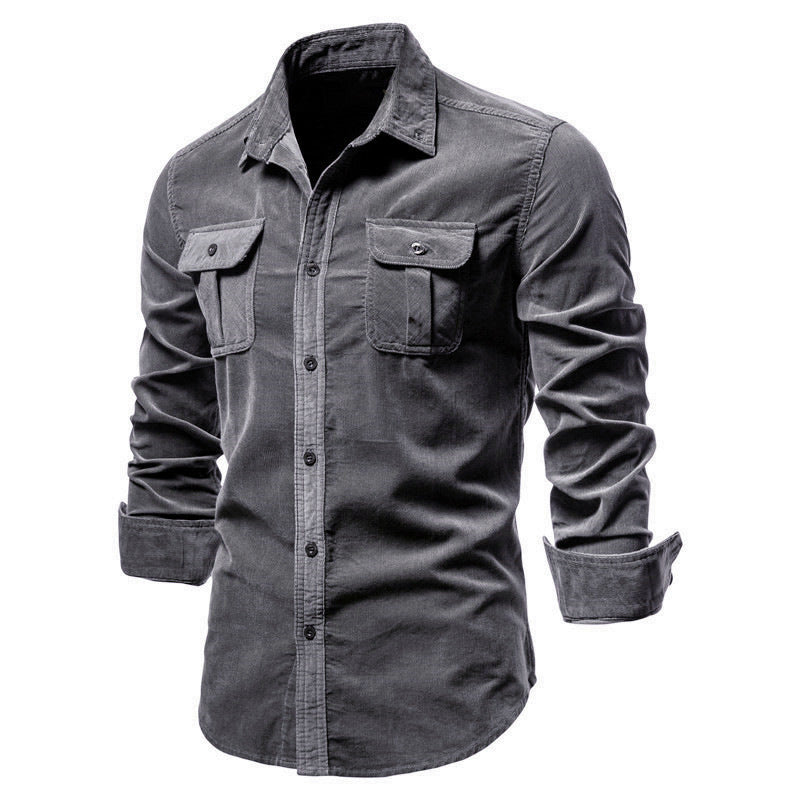 Smart slim-fit button-up shirt for men -4