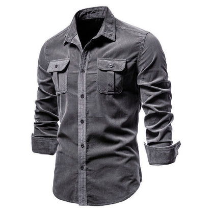 Smart slim-fit button-up shirt for men -4