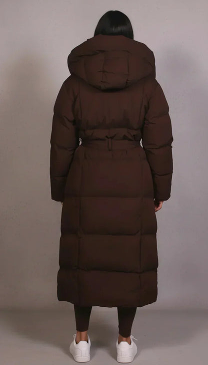 Luxurious longline warm puffer coat for women | Claire -5