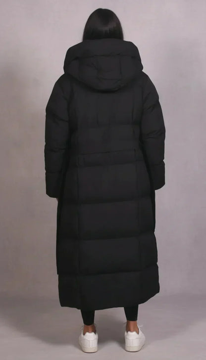 Luxurious longline warm puffer coat for women | Claire -4