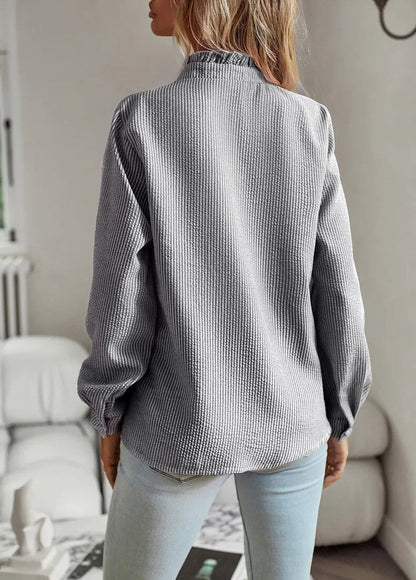 Ruffle Detail Long Sleeve Blouse Chic For Women | Celestine