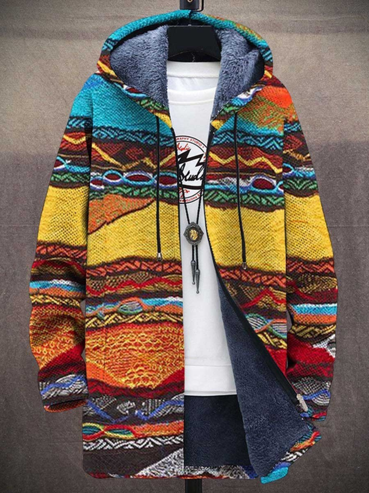 Cosy artistic open-front cardigan for men | Jindalee - 4