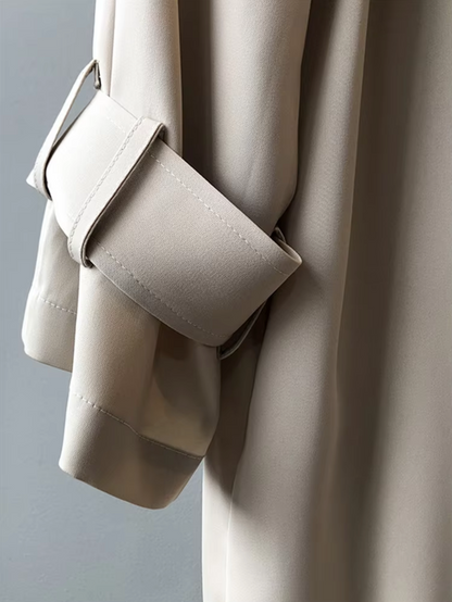 Elegant longline button-through coat for women -5