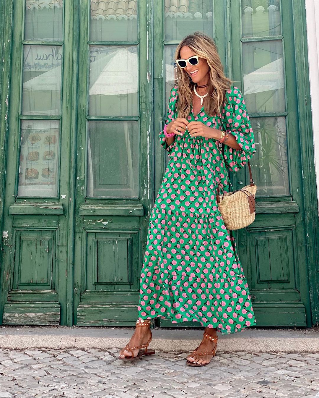 Bohemian Puff Sleeve Long Dress Chic For Women | Isalora