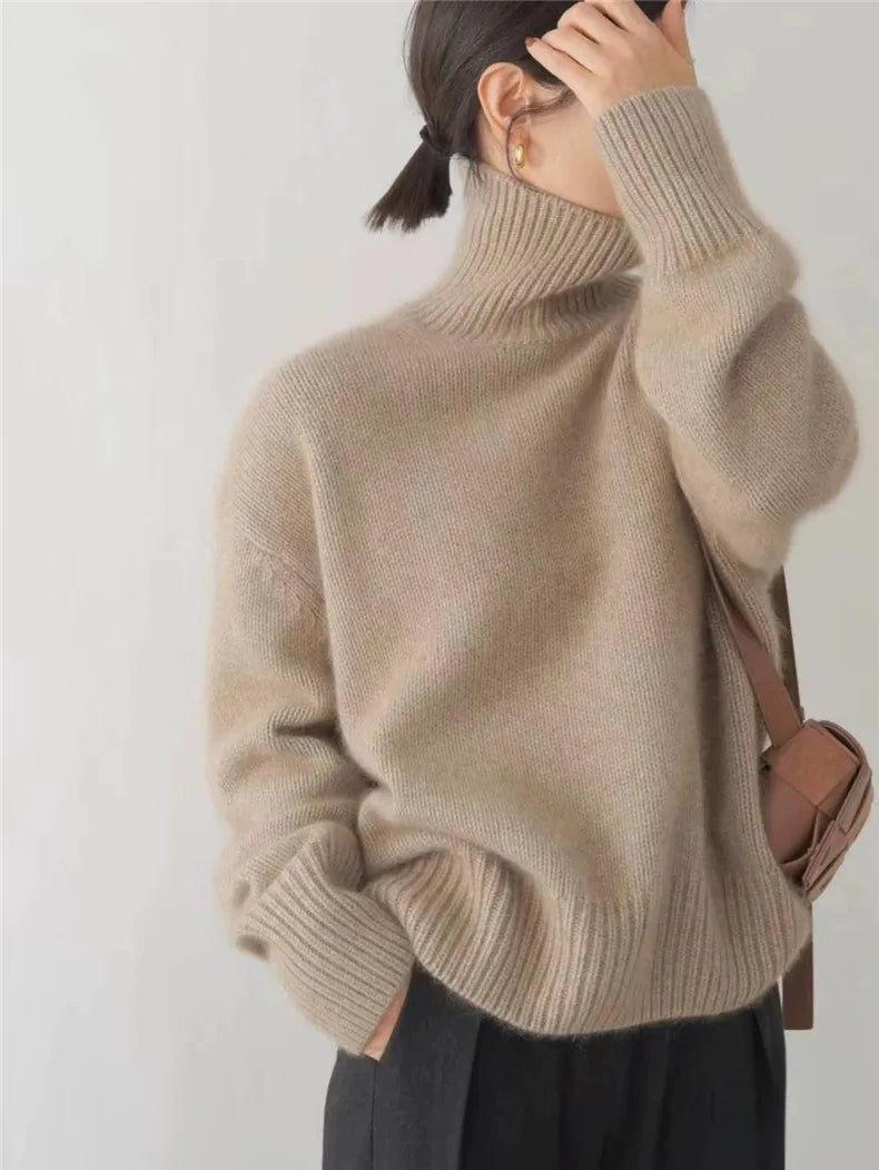 High Neck Knit Sweater Cozy For Women | Seraphina