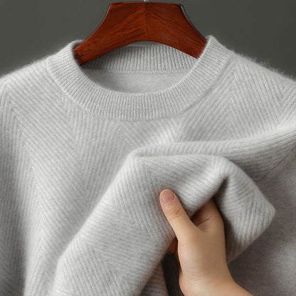 Textured Crew Neck Sweater Cozy for Men | Alcott