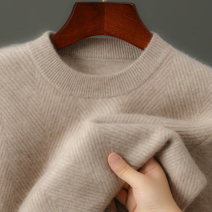 Textured Crew Neck Sweater Cozy for Men | Alcott