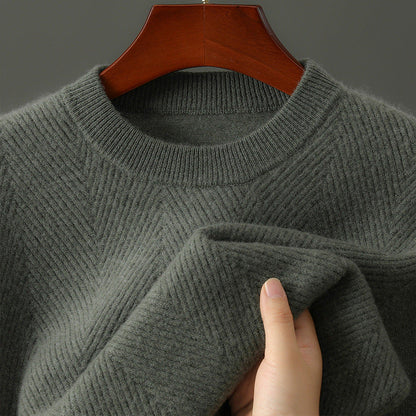 Textured Crew Neck Sweater Cozy for Men | Alcott