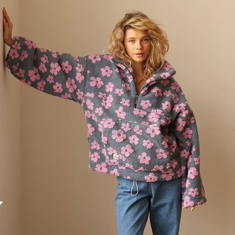 Cosy long-sleeve fleece everyday hoodie for women | Daisy -2