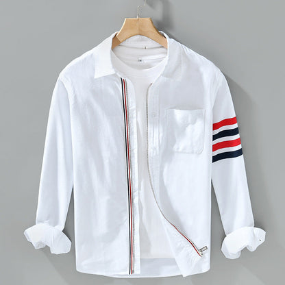 Stripe Detail Button Shirt Classic For Men | Harris