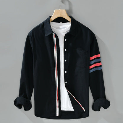 Stripe Detail Button Shirt Classic For Men | Harris