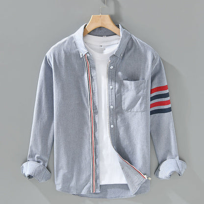 Stripe Detail Button Shirt Classic For Men | Harris