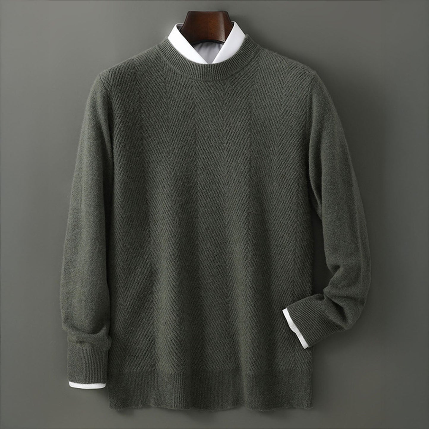 Textured Crew Neck Sweater Cozy for Men | Alcott