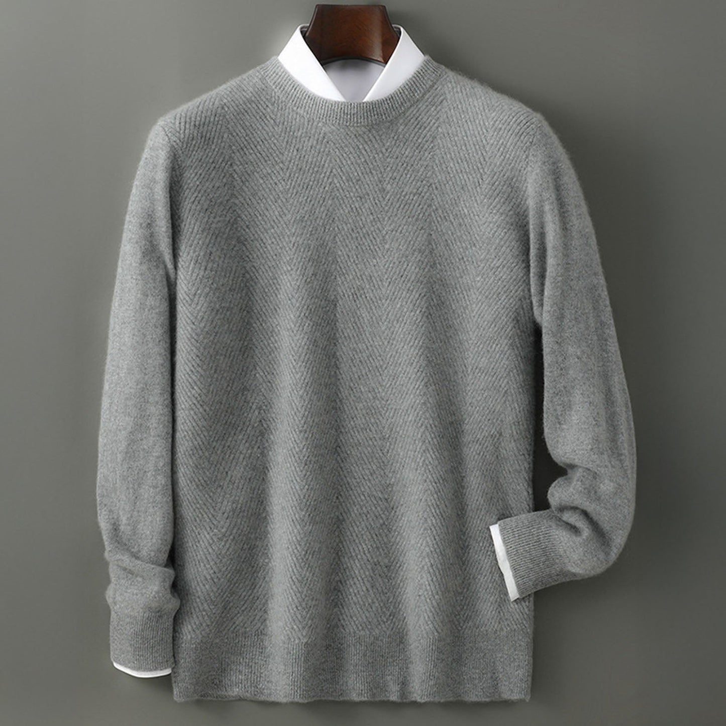Textured Crew Neck Sweater Cozy for Men | Alcott