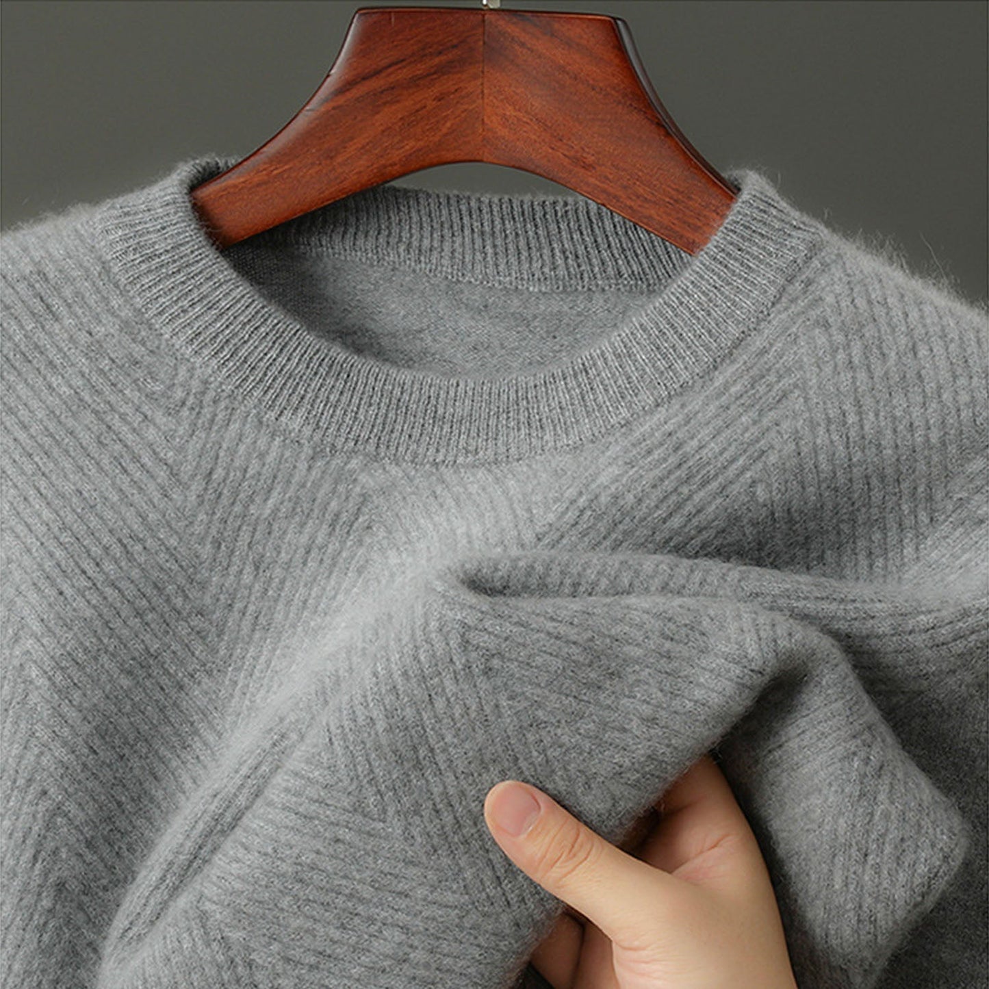 Textured Crew Neck Sweater Cozy for Men | Alcott