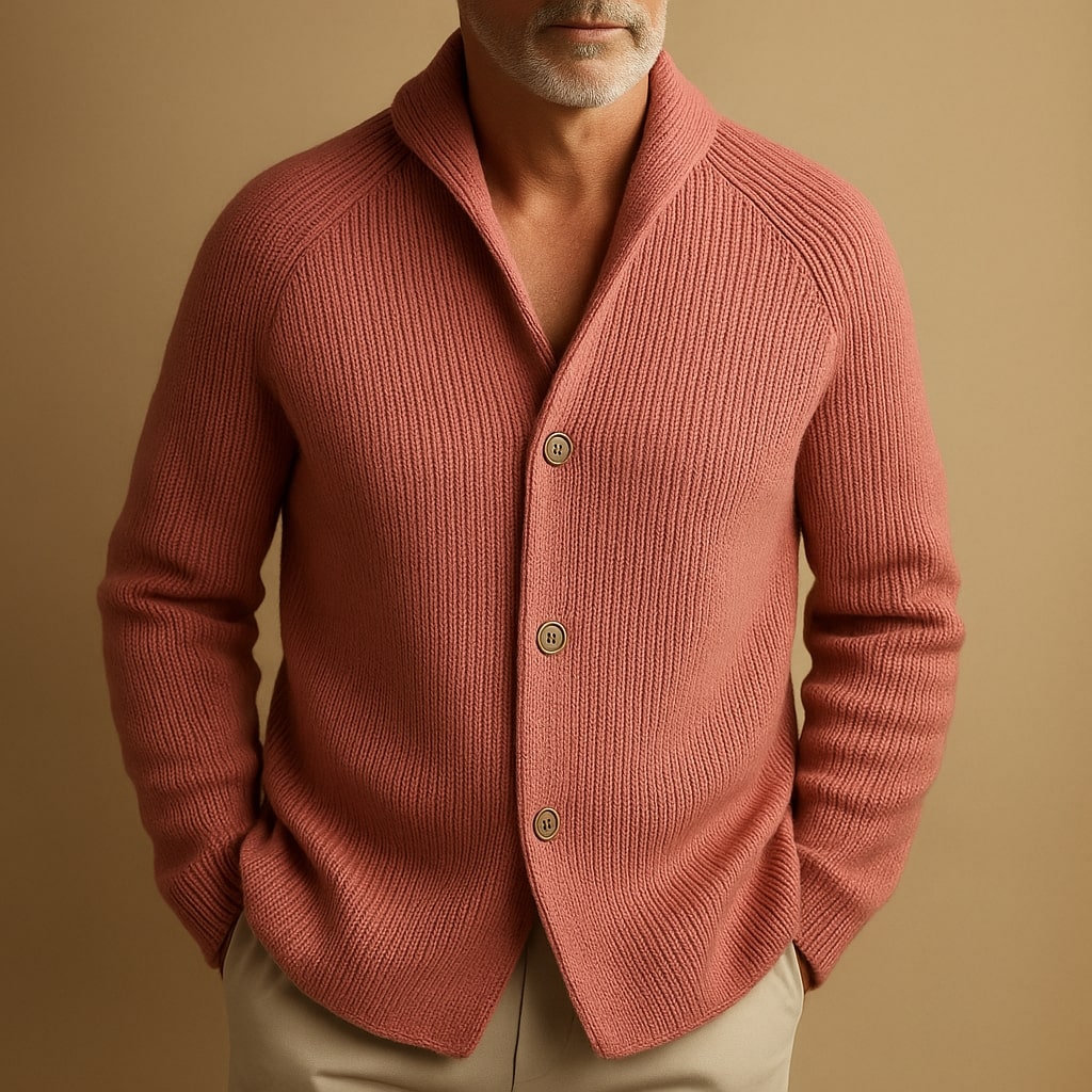 Lightweight button-up knit cardigan for men | Mason -7