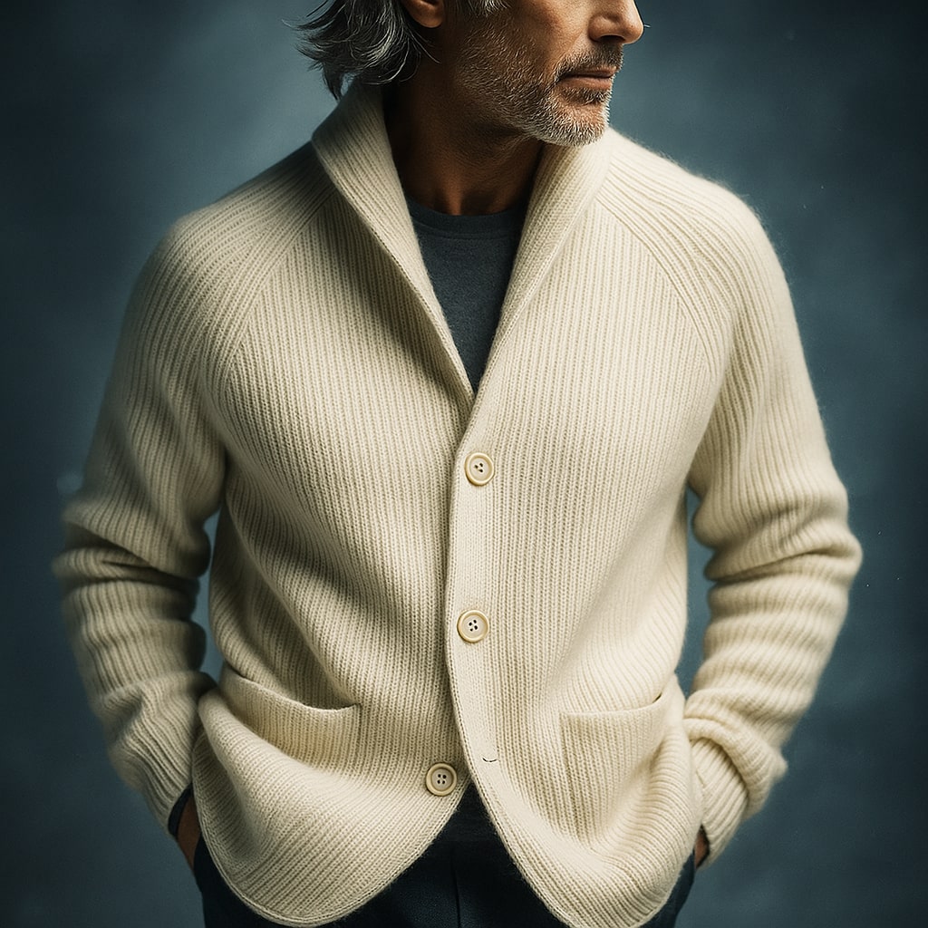Light button-up cardigan with modern silhouette | Elric men