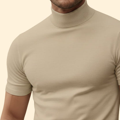 Modern mock-neck everyday tee for men -7