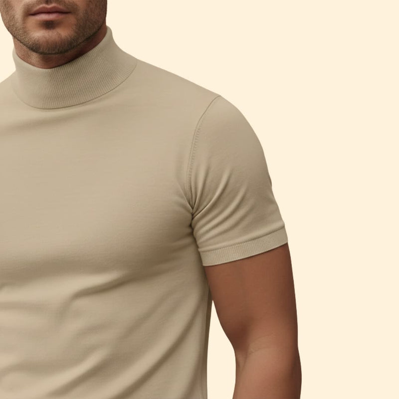 Modern mock-neck everyday tee for men -6