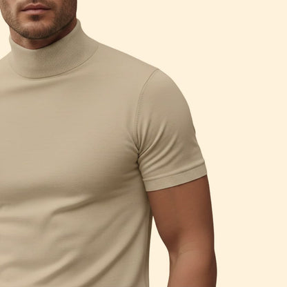 Modern mock-neck everyday tee for men -6