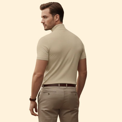 Modern mock-neck everyday tee for men -5