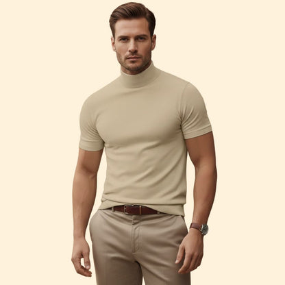 Modern mock-neck everyday tee for men -2
