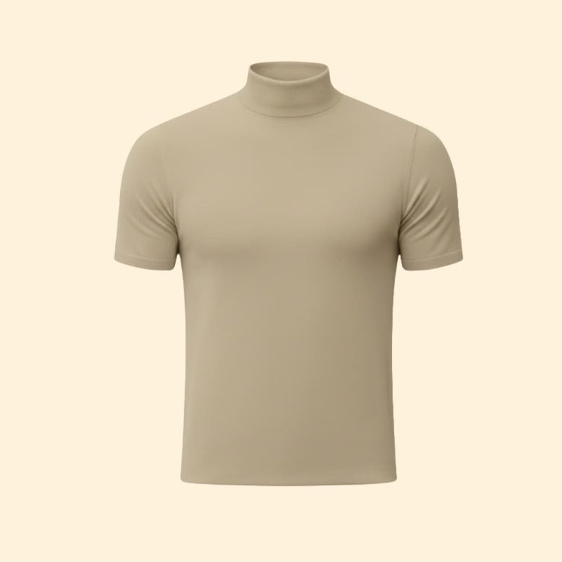 Modern mock-neck everyday tee for men -1