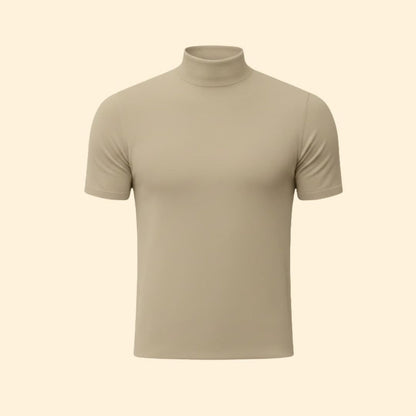 Modern mock-neck everyday tee for men -1
