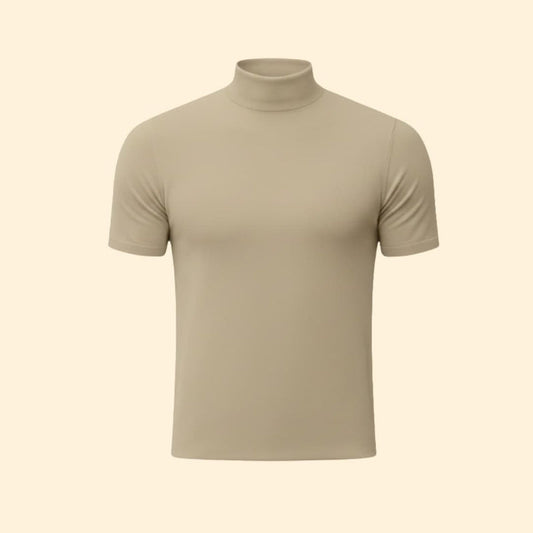Modern mock-neck everyday tee for men -1