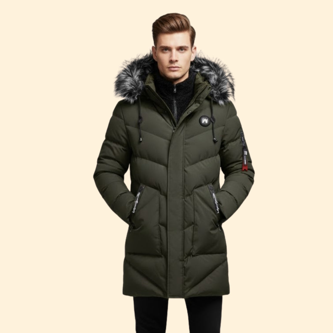 Quilted Hooded Parka Coat Stylish For Men | Ronan