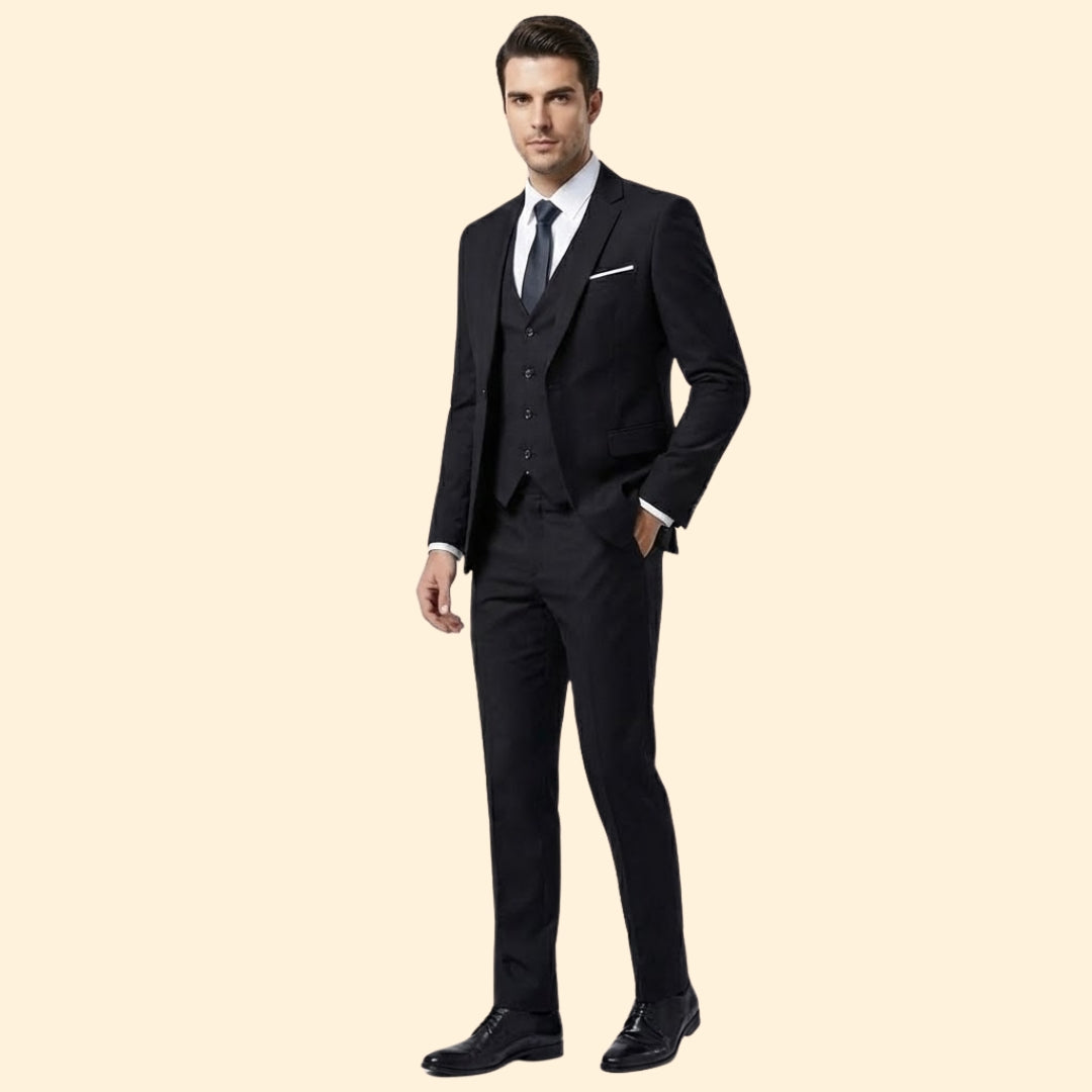 Refined classic three-piece suit set for men -4
