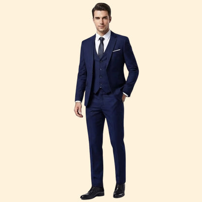 Refined classic three-piece suit set for men -9