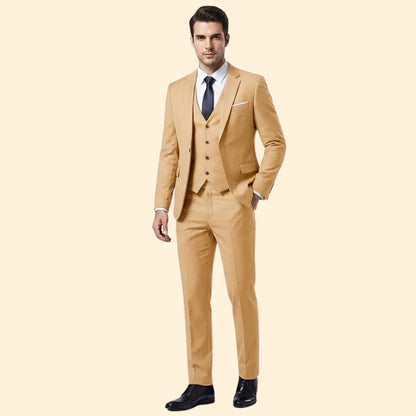 Refined classic three-piece suit set for men -11