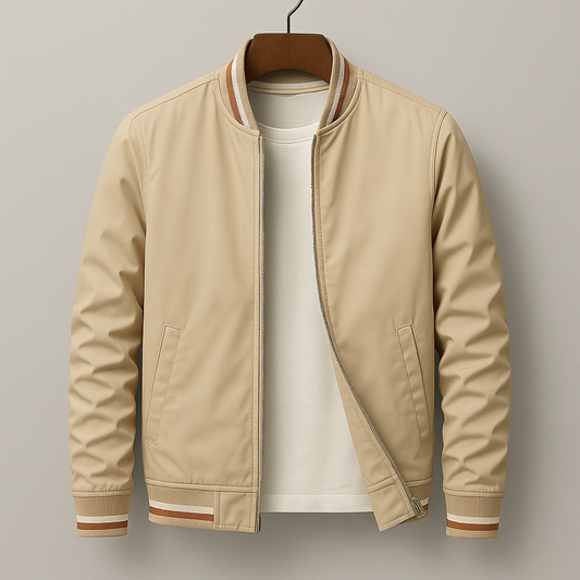 Lightweight Bomber Jacket Stripe Detail For Men Jacket -1