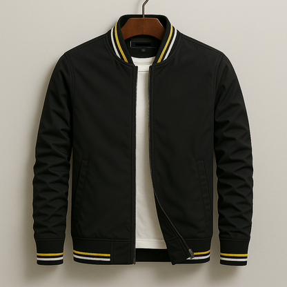 Lightweight Bomber Jacket Stripe Detail For Men Jacket -6