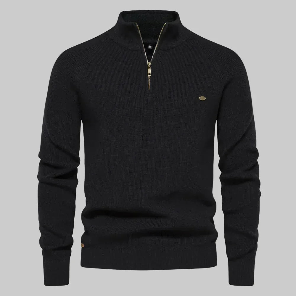 Half Zip Stand Collar Sweater Cozy For Men | Gerald