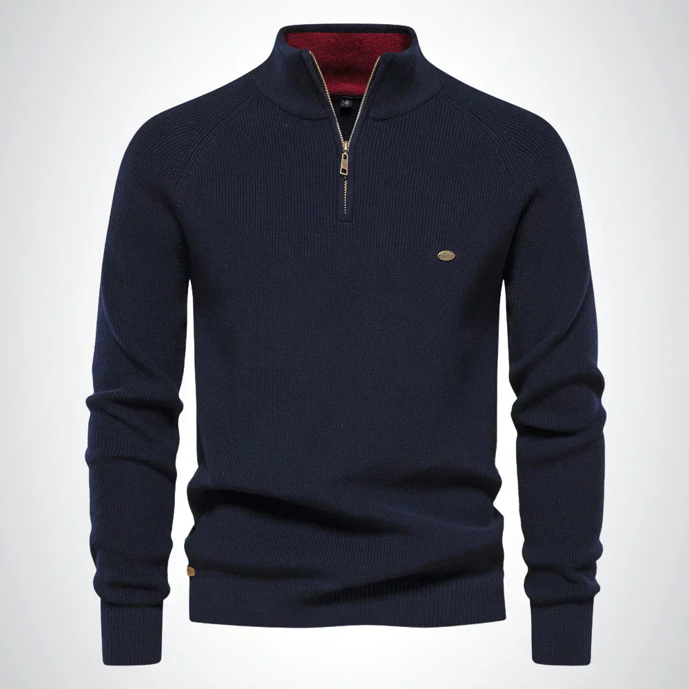 Half Zip Stand Collar Sweater Cozy For Men | Gerald