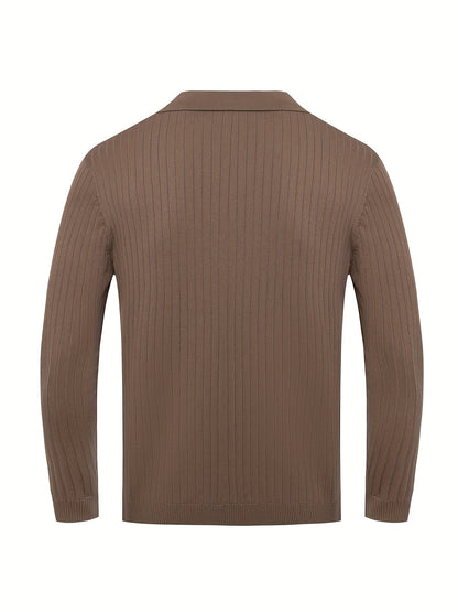 Classic V-neck knit sweater for men -8