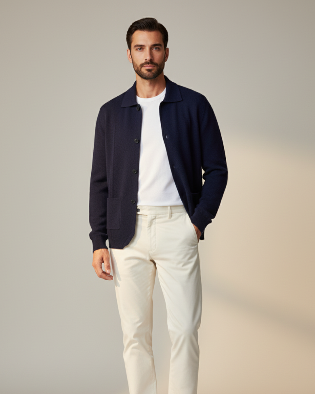 Cosy wool-look knit sweater for men -13