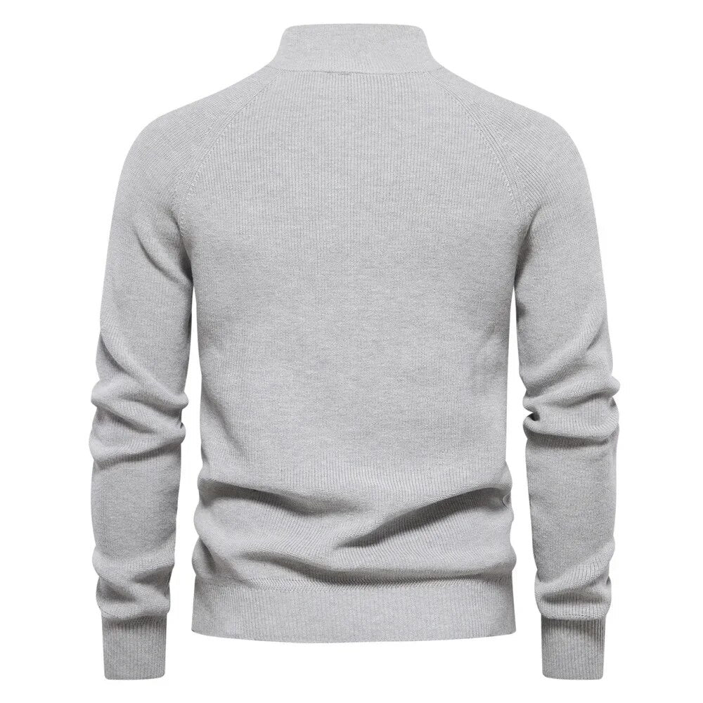 Ribbed Zip Neck Sweater Cozy for Men | Corin