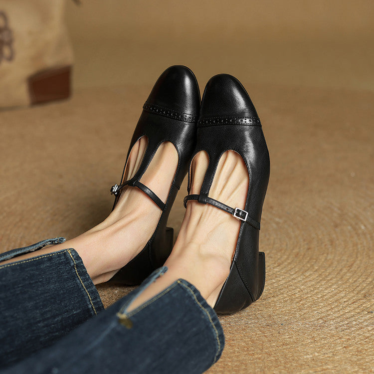 Classic slip-on leather ballet flats for women | Graneth - 21