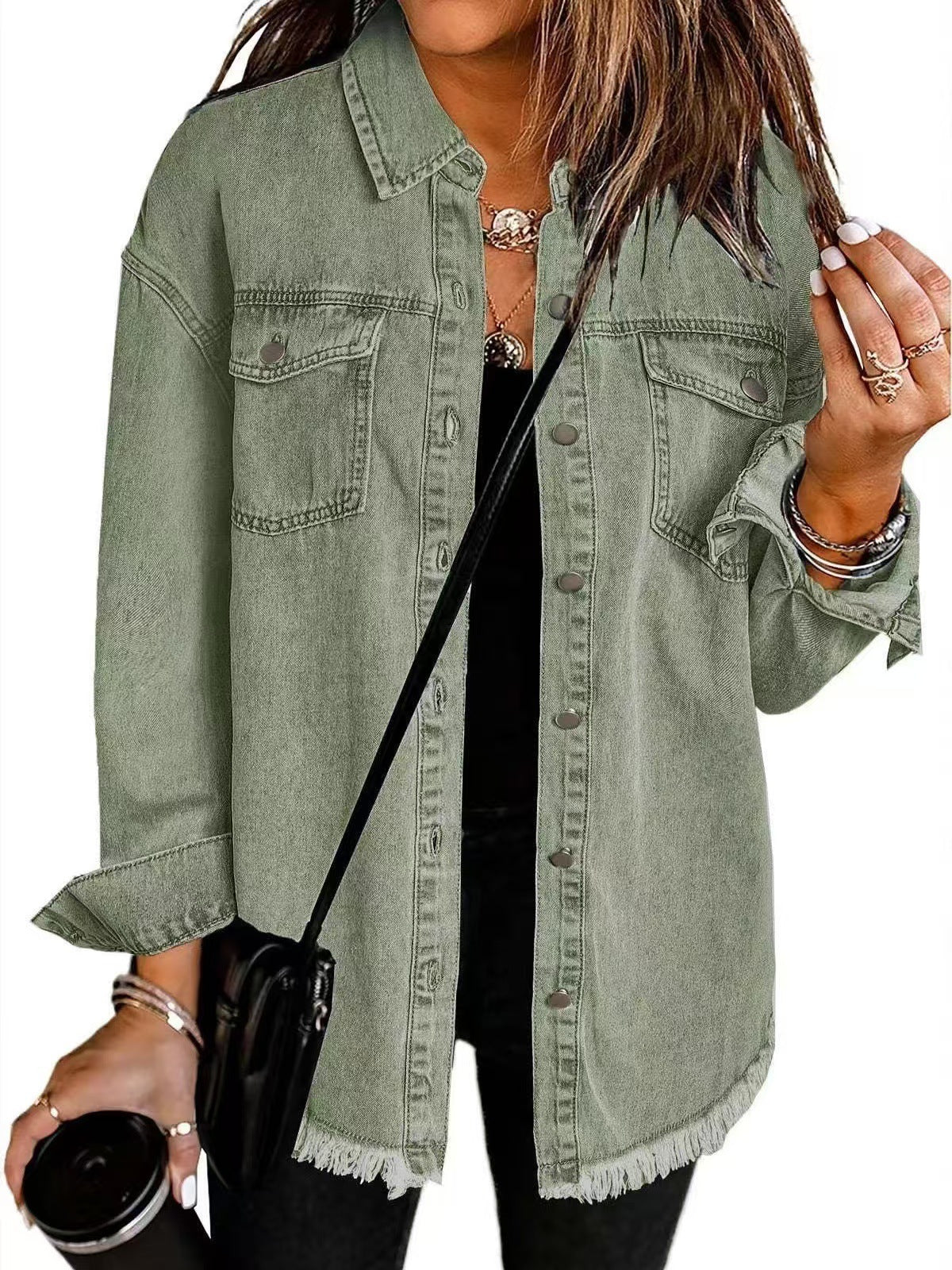 Classic relaxed denim jacket with pockets for women | Katja