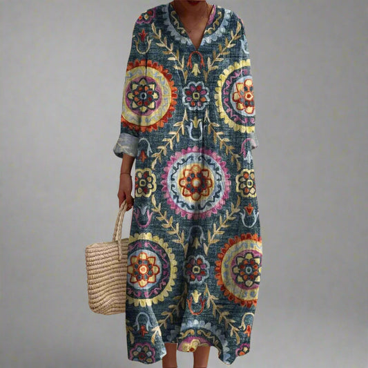 Chic geometric print everyday dress for women | Matilda - 1