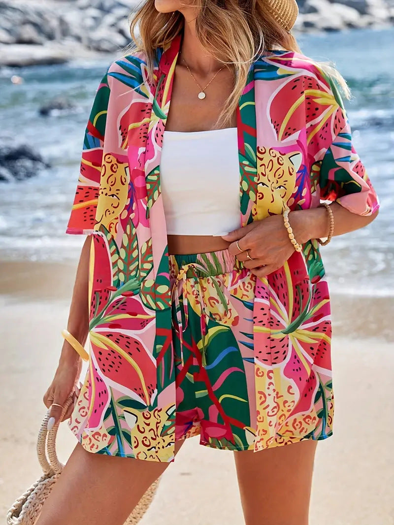 Floral Top And Shorts Set Stylish For Women | Roselisse