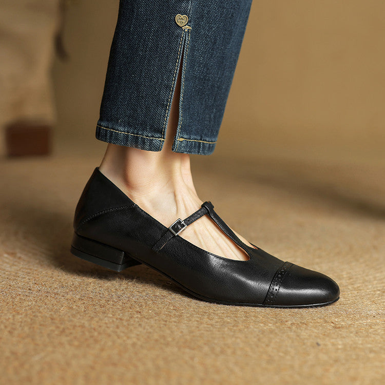 Classic slip-on leather ballet flats for women | Graneth - 20