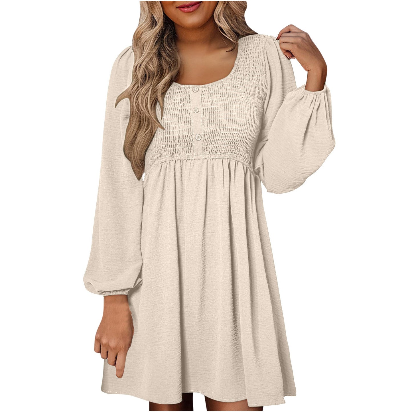 Casual Smocked Empire Waist A Line Dress Chic For Women | Clarimelle